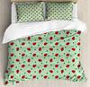 Ladybugs Bedding Collection For Bedroom Bed Home Ladybug With Dotted Wings Swirls And Curves Abs Duvet Cover Quilt Cover And Pillowcase