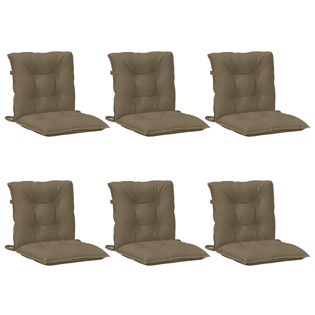 Low Back Chair Cushions 6 Pcs Melange Taupe 100 X 50 X 7 Cm Fabric