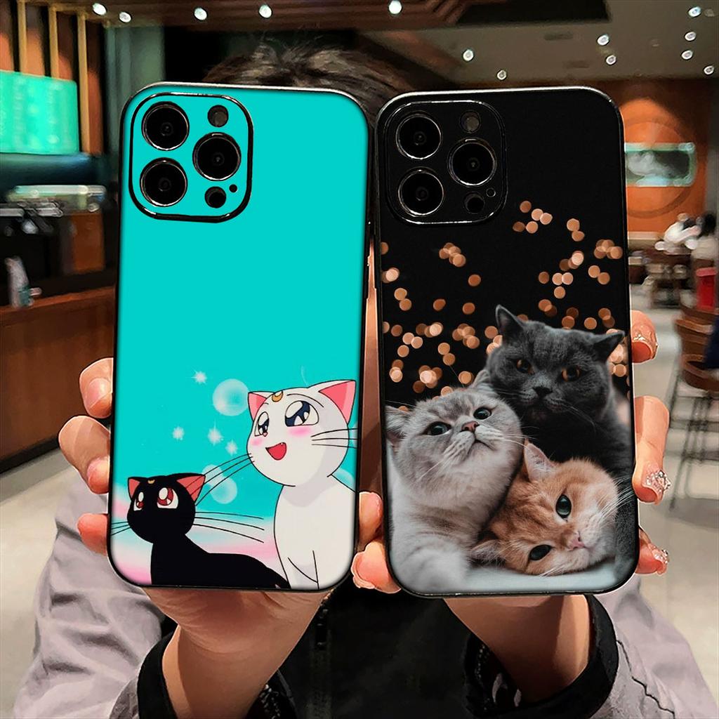 For Samsung Galaxy A07 A13 A12 A23 A42 A50 A51 A52 A53 A70 A71 A72 A21S A04 Note 20 9 8 10 Phone Cover Case Cute Cat Meow