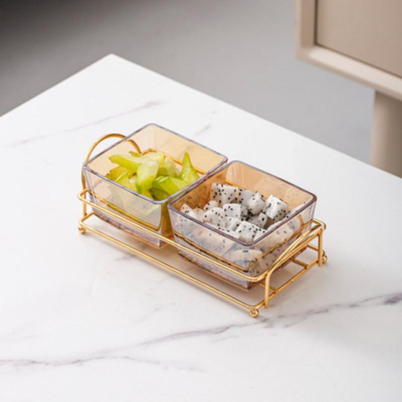 Glass Fruit Tray Living Room Coffee Table Home Use Latest Style Refreshment Snacks Dried Fruit Snacks Snacks Durable