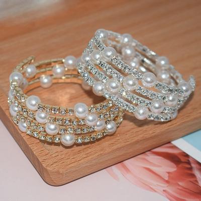 Elegant  Imitation Pearl Bracelet Multilayer Stretchable