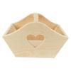 MégaCréa DIY - Wooden Basket Heart Cut-out 15 X 10 X 9.5 Cm