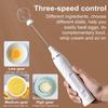 Electric Egg Beater Handheld Rechargeable Whisk Cream Whipper 3 Speed Adjustable Foam Maker Blender with 2 Stainless