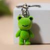 Niedlicher grüner Frosch-Schlüsselanhänger, Cartoon-kleiner Frosch, kleine Figur, Schlüsselanhänger, lustige Schlüsselanhänger für Kinder