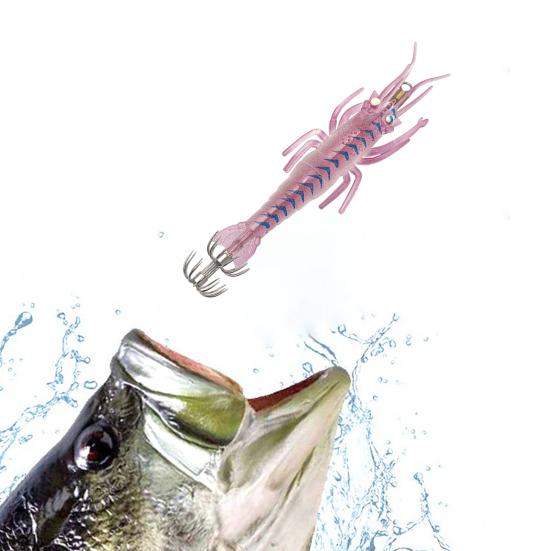 Soft Fishing Lure Shrimp-shaped Bait Realistic Looking Natural Swimming Posture Luminous Effect Artificial