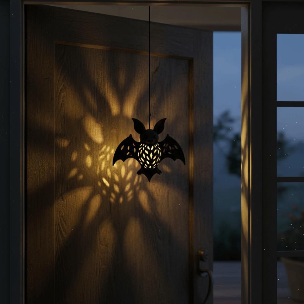 2PCS Openwork Bat Decorative Hanging Lamp Plastic Halloween Bat Lampshade Bat Chandelier Halloween