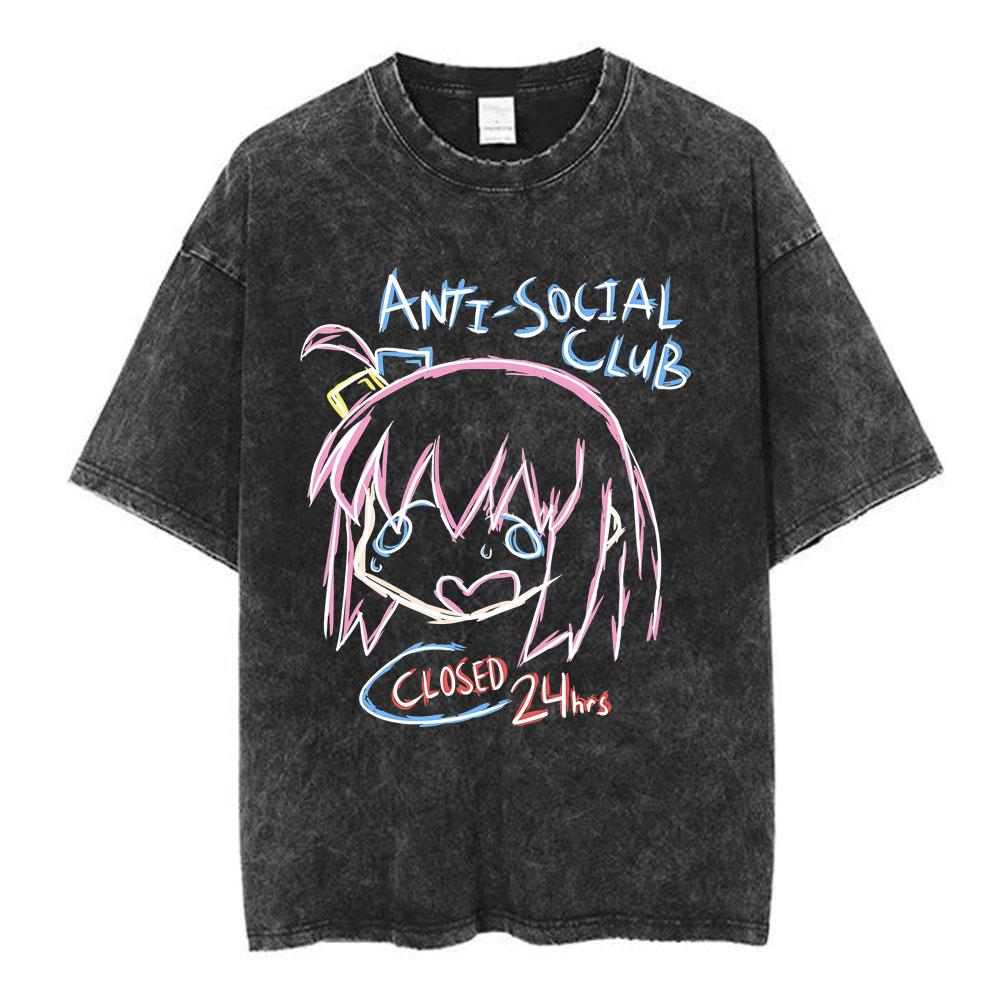 Vintage Washed Bocchi The Rock Ijichi Nijika Yamada Ryo Gotoh Hitori Kita Ikuyo Tshirt Kessoku Band Print Tshirt Men Women Tees