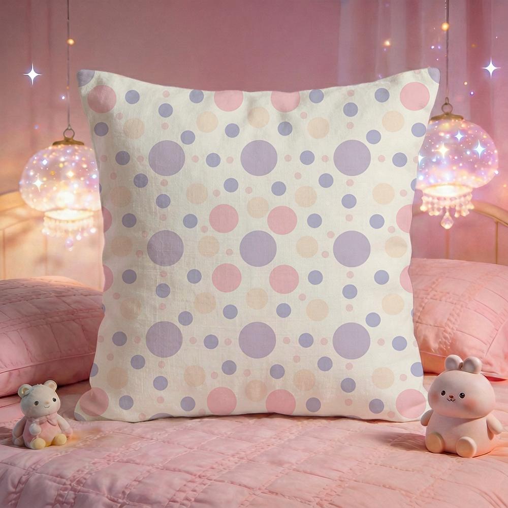 Cute Polka Dot Pop Cushion Cover Premium Comfort Reversible Pillow Cove Two In One Design for Any Room Car Interior