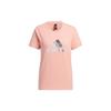 Foil Print Round Neck Sports Short Sleeve T-Shirt Women Tops Pink GP0700