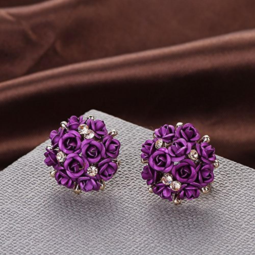 Jewellery for Women Gold-plated Floral Stud Tops Earings Earrings for Women & Girls
