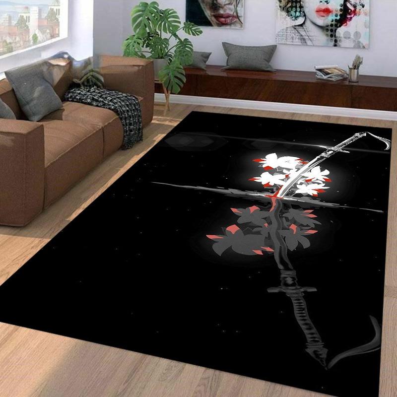 Samurai Spirits Large Carpet for Living Room Creative Retro Oriental Doormat Carpet  Bedroom Home Decor Non-slip Floor Play Mat