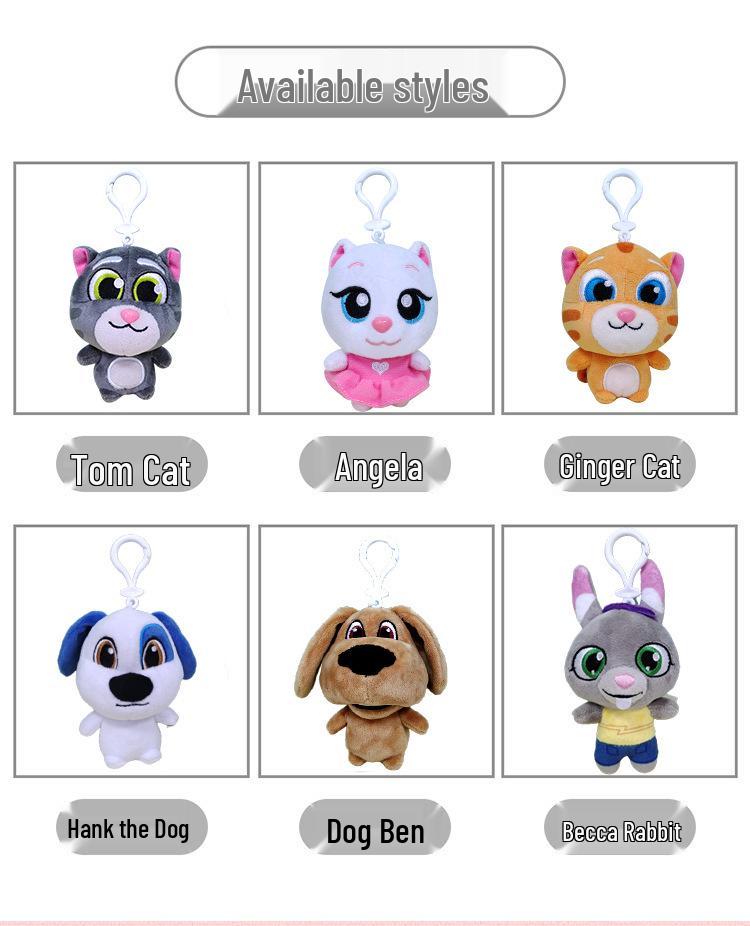Talking Tom & Friends Plush Q Version Dolls Keychain Ornaments