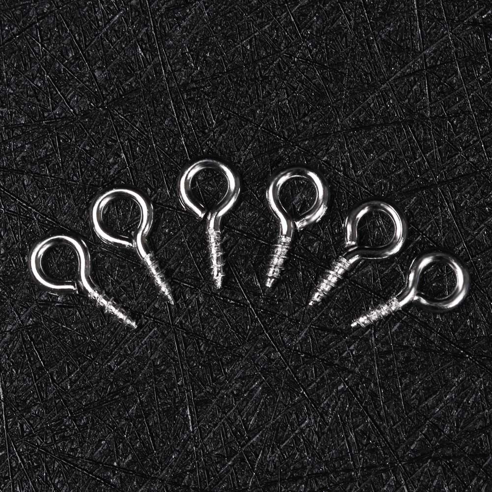 100pcs/pack Keychain Beaded Pendant Jewelry Screw Nail Threaded Peg DIY Sheep Eyes Nail