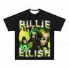 Billie Eilish Retro Pattern Tshirt 2025 Summer Mens Womens Hip Hop Clothing Y2k Fashion Street Style Pure Cotton Tshirt