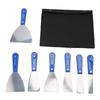 7PCS Grattoirs à mastic Set de spatules en acier au carbone avec sac de rangement pour appliquer du plâtre, réparer