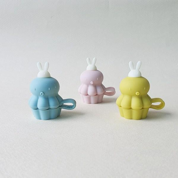 Agafura Octopus Pouch Cap 2p + Case Set / Spill-proof Topper Silicone Pouch Topper, Yellow + Pink, 1 Set