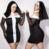 New Women's Plus Size Roleplay Nun Uniform Lady Large Size Halloween Dress Up Cosplay Sister Lingerie Dress XXL Outfits