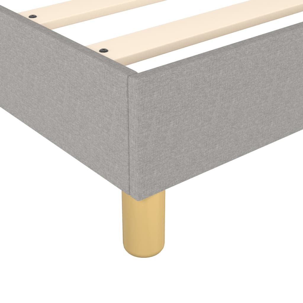 Box Spring Bed Frame Light Grey 90 X 190 Cm Fabric