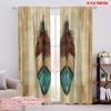2pcs,2D Plane Printing Curtains Tribal Feathers Duo Polyester Woven (without Rod) Decorations Outdoor Perfect for Bedroom,