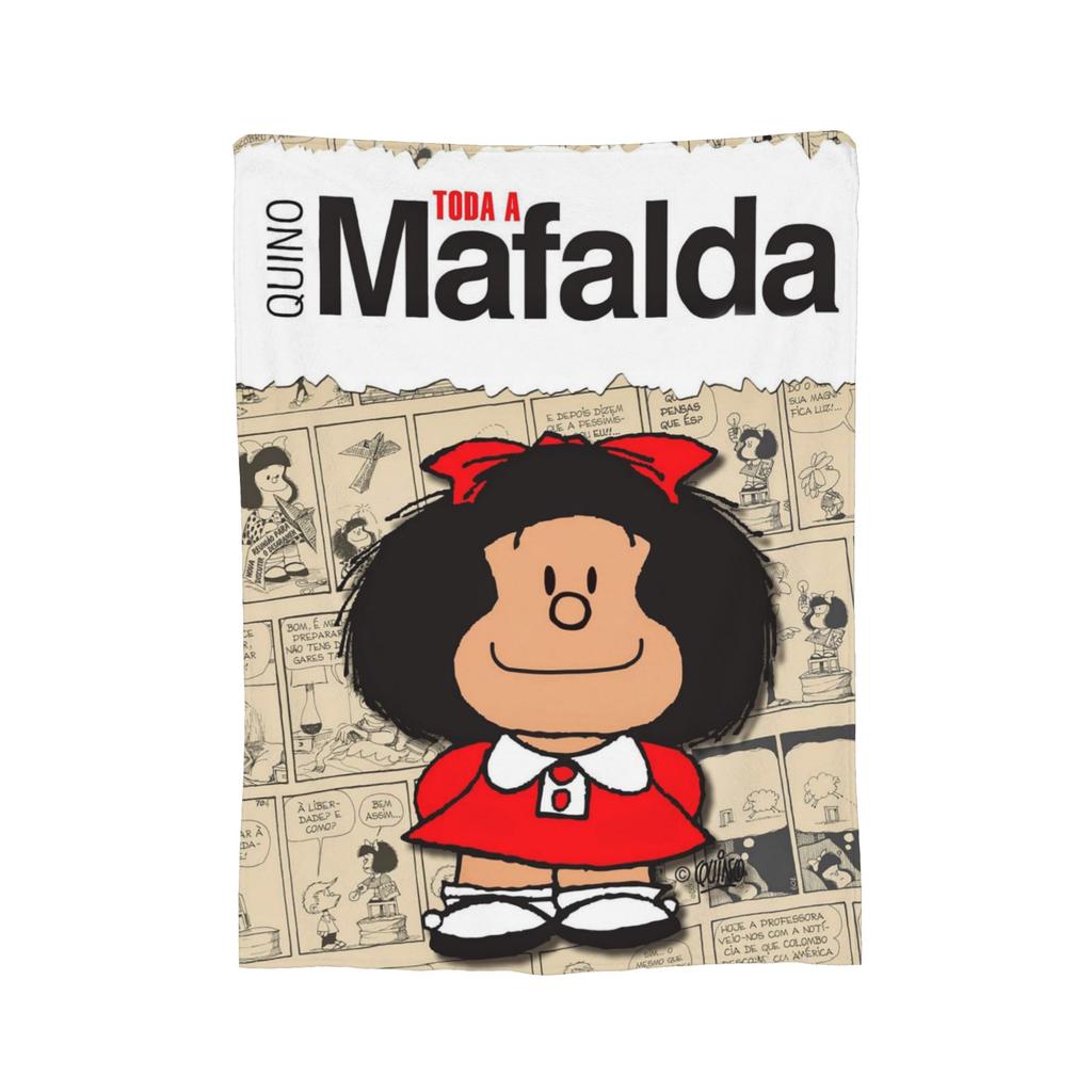 Kawaii Mafaldas Blankets Anime Cartoon Flannel Funny Soft Throw Blanket for Bedding Lounge Summer,