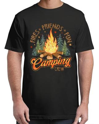 Oheň Přátelé Zábava Kempingový Tým Letní Tábor Táborák Dovolená Dospělý S-4XL Unisex Tričko