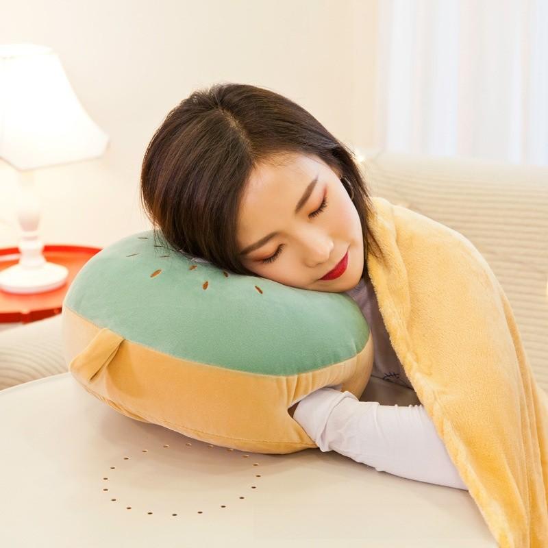 Frucht-Plüschkissen mit warmer Decke für Sommerentspannung und Bürositzkomfort