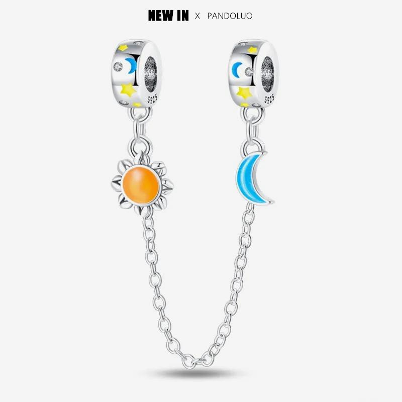 Latest In Star Moon Sun Charm Bead Elements Suitable For Pandach Authentic Bracelet Style Women Genuine Copper Pendant Piece Bead Components Jewelry