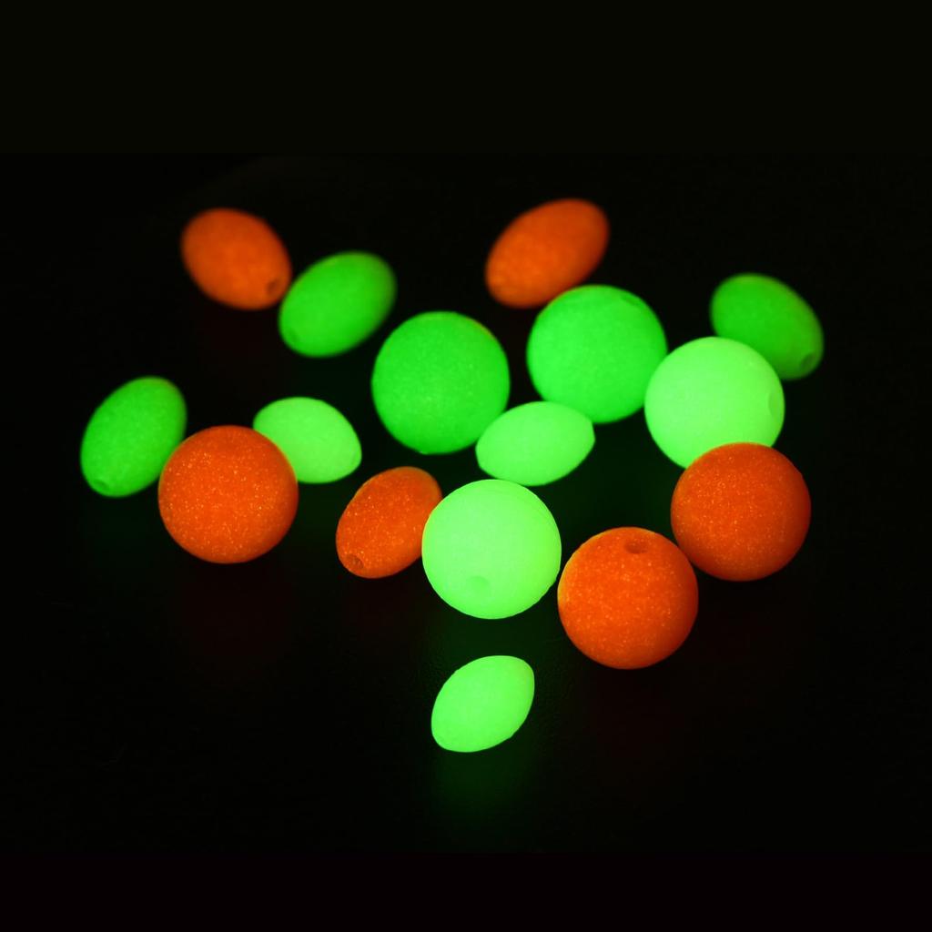 M METERXITY 200pcs Glow Fish Beads - Plastic Luminous Round