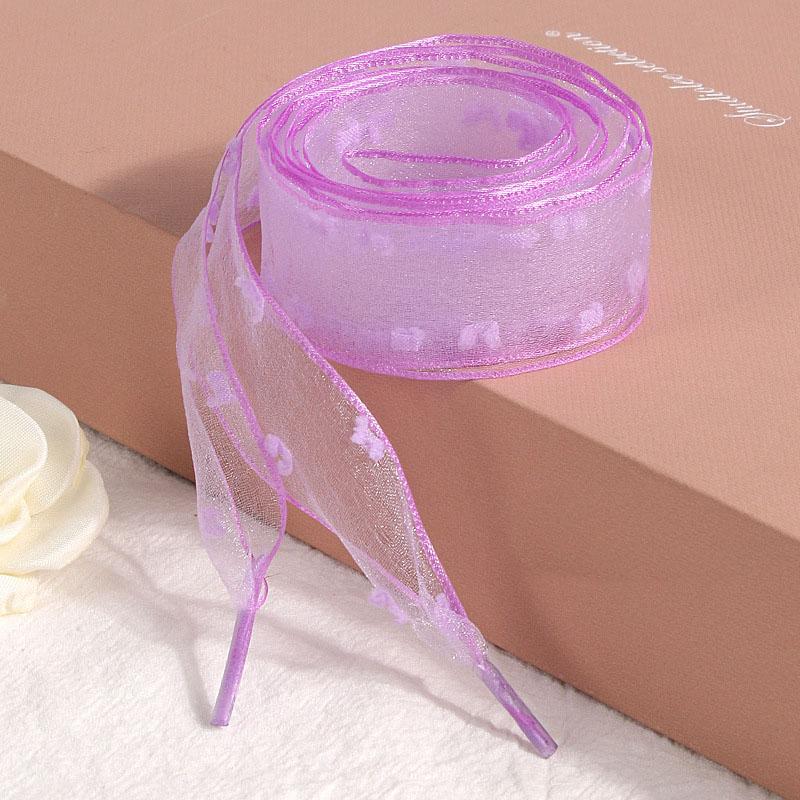 1 paar 2,5 cm brede schoenveters Transparant Tule Lint Schoenveters voor Dames Meisjes Mode Vervangende Schoenveters voor Vrijetijdsschoenen