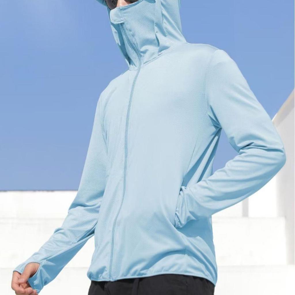 Men's Summer Ice Silk UV Protection Hooded Jacket - Breathable, Lightweight Outdoor Wear