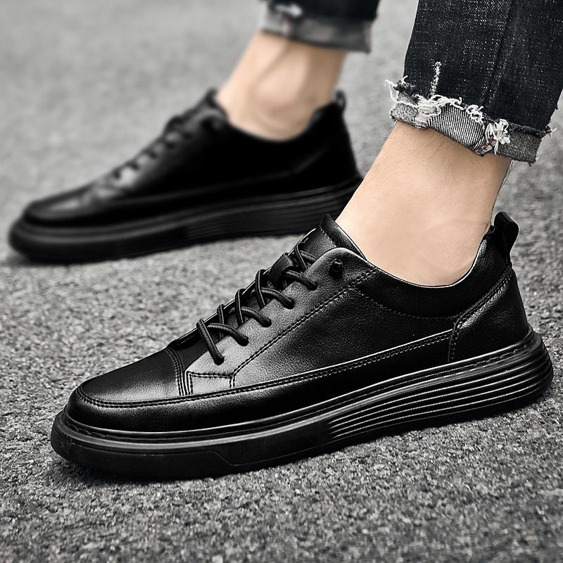 Herren-Board-Schuhe aus echtem Leder Freizeit-Trend minimalistischer Stil Jugendlicher Erwachsener Outdoor-Aktivität Mode Party Lederschuhe
