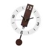 Noiseless Quiet Wall Clock Wooden Grains Acrylic Aesthetic Arabic Numerals Indoor Hanging Swing Clock with Pendulum