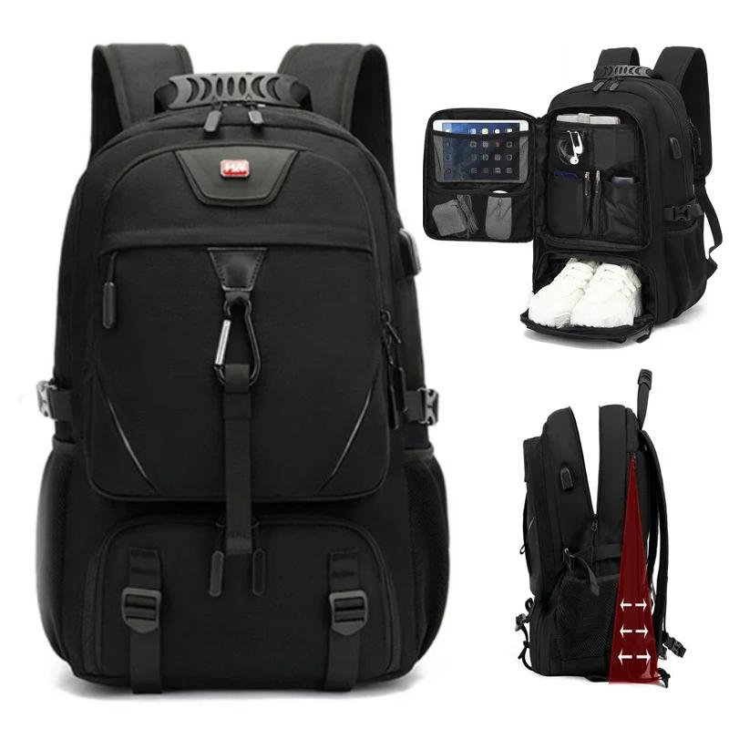 Mochila Outdoor de 50L 60L 80L com Porta de Carregamento USB Grande Capacidade Unissex para Caminhada Trekking Acampamento