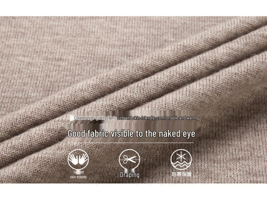 100% Pure Wool Men's Winter 2025 Cardigan Vest - Sleeveless, Middle-aged Style Sweater