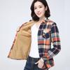 Winter Dames Warme Plaid Shirt Jas Casual Fleece Fluweel Plus Dikke Tops Merk College Stijl Dameskleding Bovenkleding