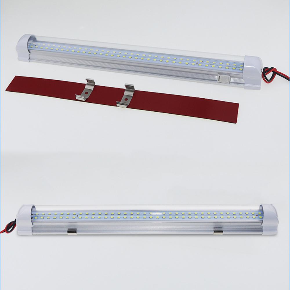 Bil Universal Interiørlys 72 LED Lys Strip Bar 12V-80V Lastebil Buss Caravan Leselys Førerhus RV Lys PÅ/AV bryter