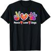 Dog Lover Peace Love Dogs Funny Cute Puppy Paw Tie Dye Men Women Girls Kids T-Shirt