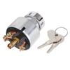 Tractor Ignition Switch 66021 55140 Aluminium Alloy Start Switch With 2 Keys Replacement for Kubota Tractors M4030 M4700
