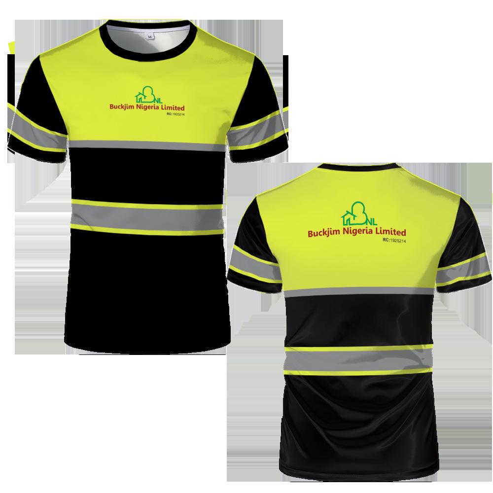 Men's 3D Cotton Safety Workwear T-Shirt - Breathable, Sweat-Absorbent, Comfortable Short Sleeve Sports Uniform