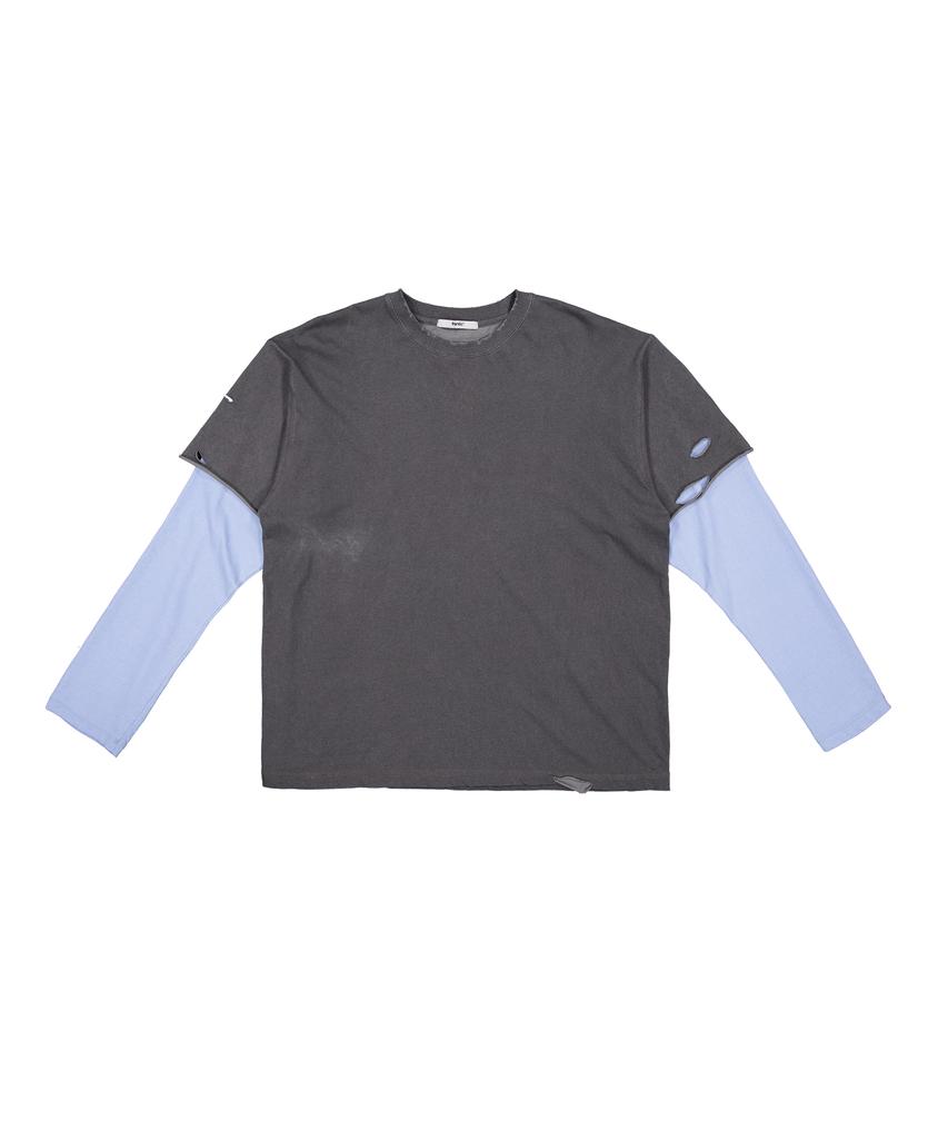 Peulaentigseobiseu Vintage Layered Long Sleeve - Charcoal