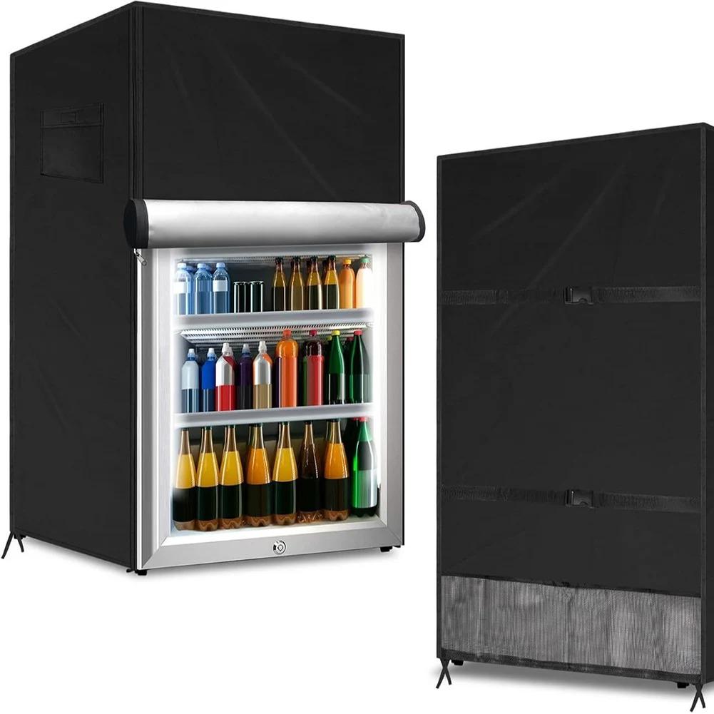 Waterproof Outdoor Refrigerator Cover, Dustproof Vertical Protective Case For Upright Mini Freezers, Heavy Duty Weather Resistant