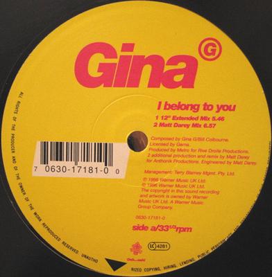 12-Zoll Schallplatte GINA G - I Belong To You 0630171810 Eternal 1996 UK Dance & Electronica Gebraucht