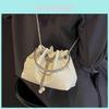 Chic Summer White Handheld Bucket Bag For Women Stylish Versatile Mini Crossbody