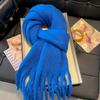 North Thickened Warm Scarf Soft Waxy Couple Shawl Winter High Sense Solid Color Versatile Fringed Scarf Women
