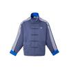 adidas Originale SS24 Chinesischer Stil Knopf Streifen Retro Sport Stehkragen Lässige Langarmjacke Unisex Jacke Tintenblau JC9262