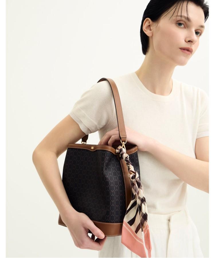 Daks Womens Accessories Brown Saint Barnet Dd Pattern Leather Color Block Bucket Bag M_Dcba6E863W3