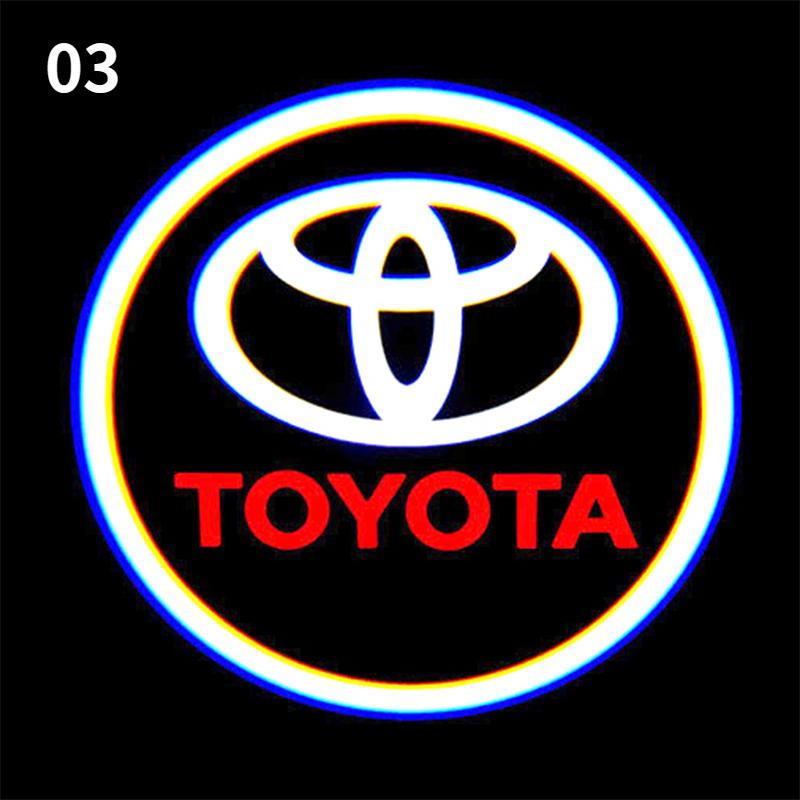 For Toyota Prius N2PCS Car LED Welcome Lamp with Toyota Logo Door Ghost Shadow Light Laser Projector for Toyota PRADO Camry Corolla Rav4 Prius