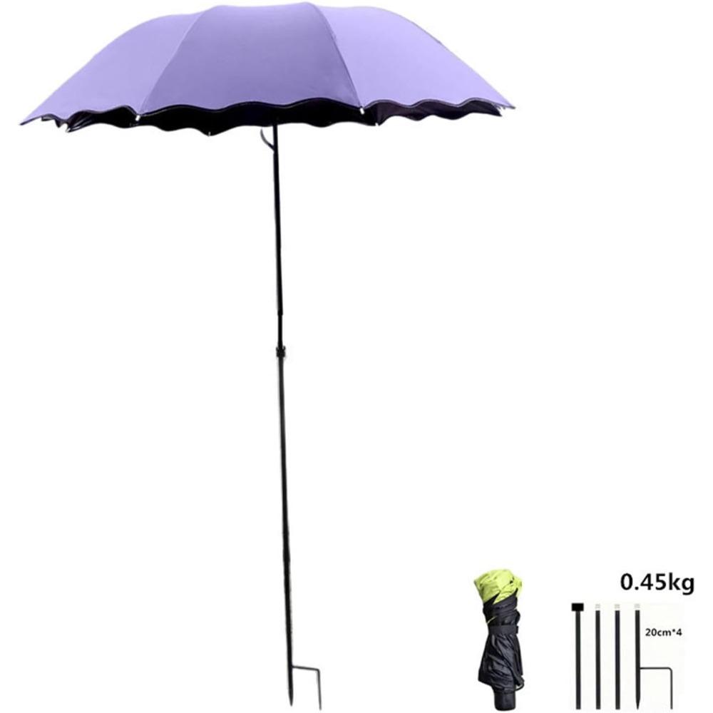 Multifunktionaler Sonnenschirm mit Erdspieß, UV-Schutz, regendichte Abdeckung für Pflanzen, Outdoor-Sport, Strand, Angeln, Reisen - 37,4" x 49,2"