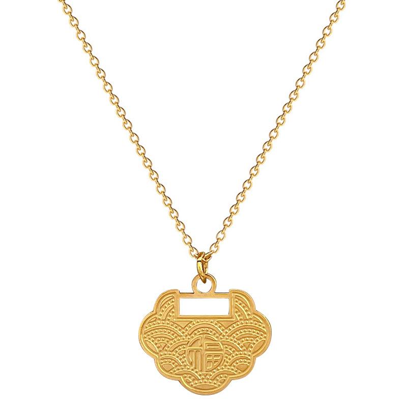 Xiangyun Glücksschloss Minimalistischer Ofen Echtsilber Halskette Schlüsselbein Kette Accessoires