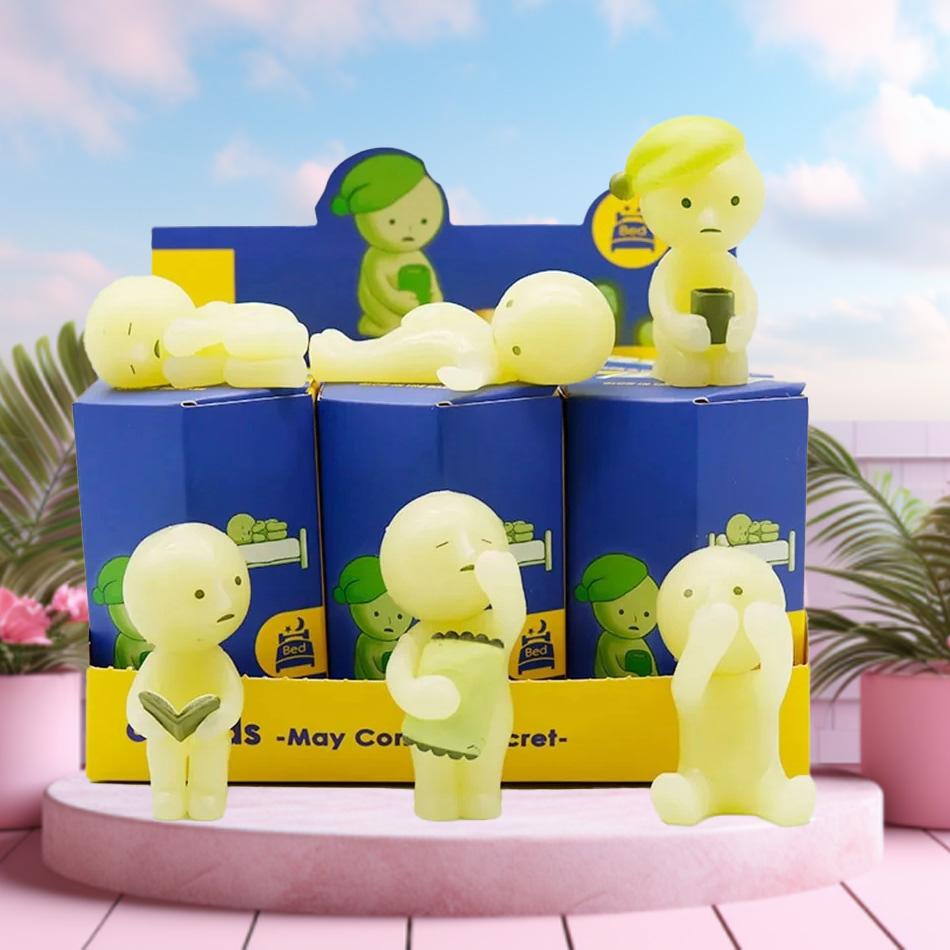 Cute Anime Figure Smiski Blind Box Bedroom Series Surpris Noctilucent Toys Model Collect Doll Decoration Kid Christmas Gifts